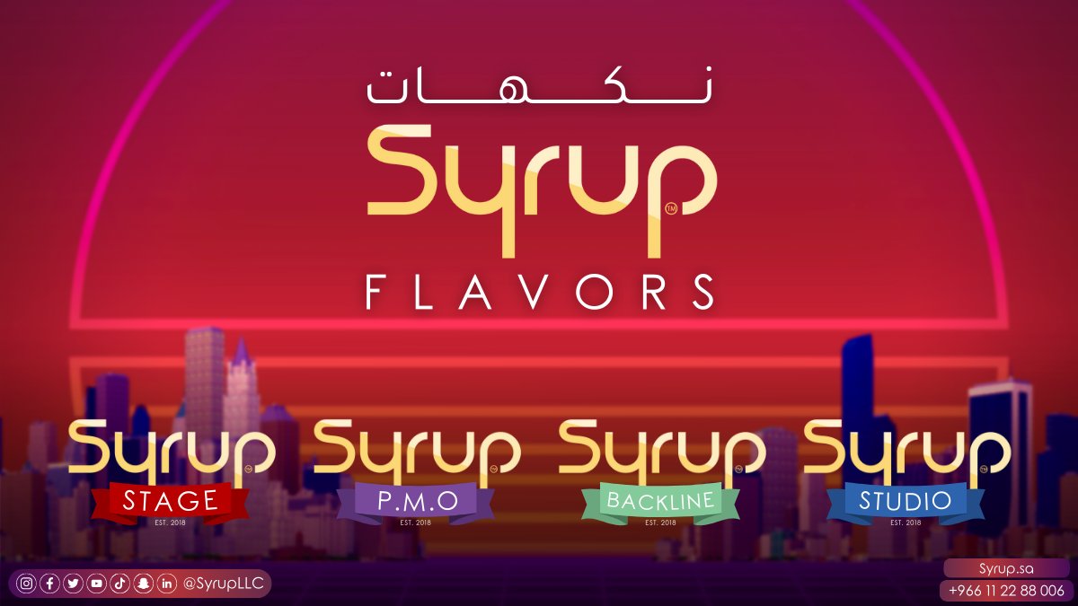 SyrupLLC's tweet photo. Syrup has always had an imprint on the rapidly developing entertainment industry here in the Kingdom.🇸🇦

All of that is made possible through the flavors we offer.🤩

Our flavors cater to you: the consumer, artist, event manager, and most importantly the audience member!🎉 https://t.co/pK8OEiLlZj