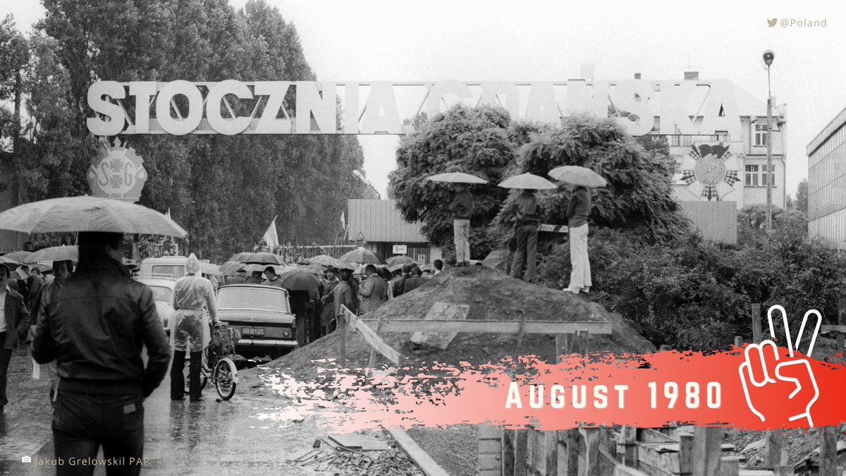 Poland's tweet photo. The strike at the #Gdańsk shipyard, which helped to change the reality in 🇵🇱 and in the whole Central and Eastern Europe, began #OTD in 1980. ⚓️

One of the reasons for the outbreak of the strike, was the decision to dismiss Anna #Walentynowicz for opposition activities. ✌️🇵🇱 https://t.co/H7KxtrHmpG