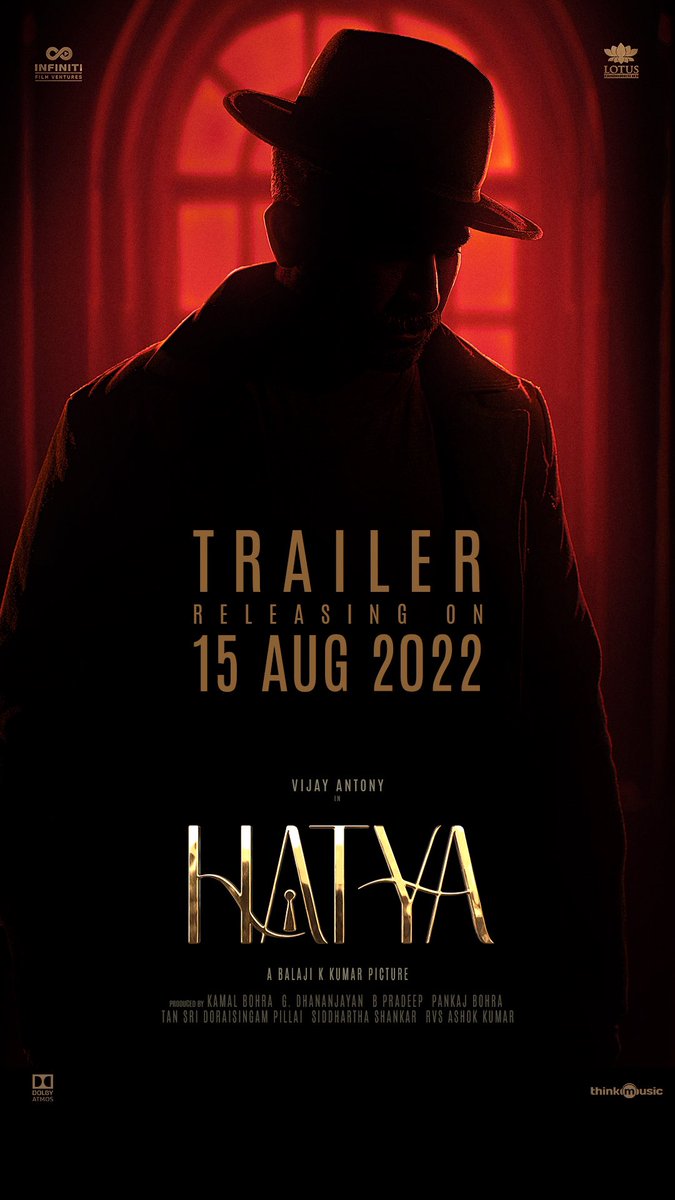Cannot wait for you guys to see the trailer! #Kolai and #Hatya trailer releasing on 15th August 😍