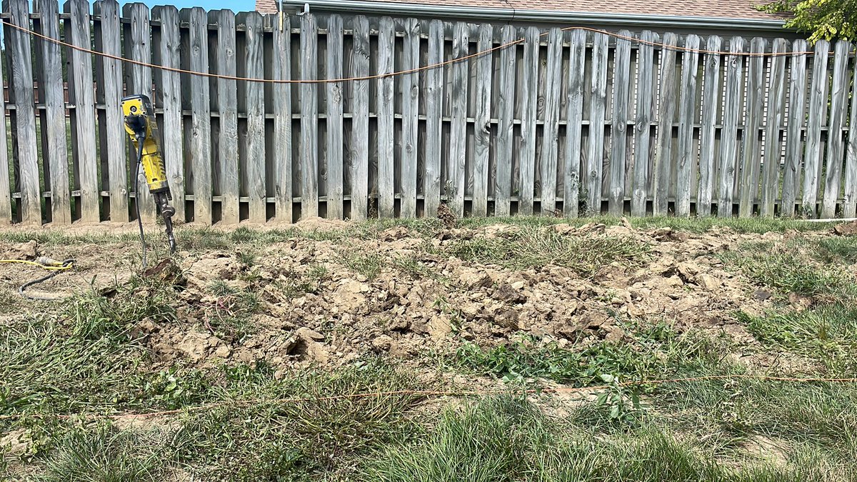 farmerted71's tweet image. Sure wished I’d done this BEFORE putting the gate up! Not all McLean Co soil is deep &amp;amp; black. This would make good bricks! #compacted #jackhammer