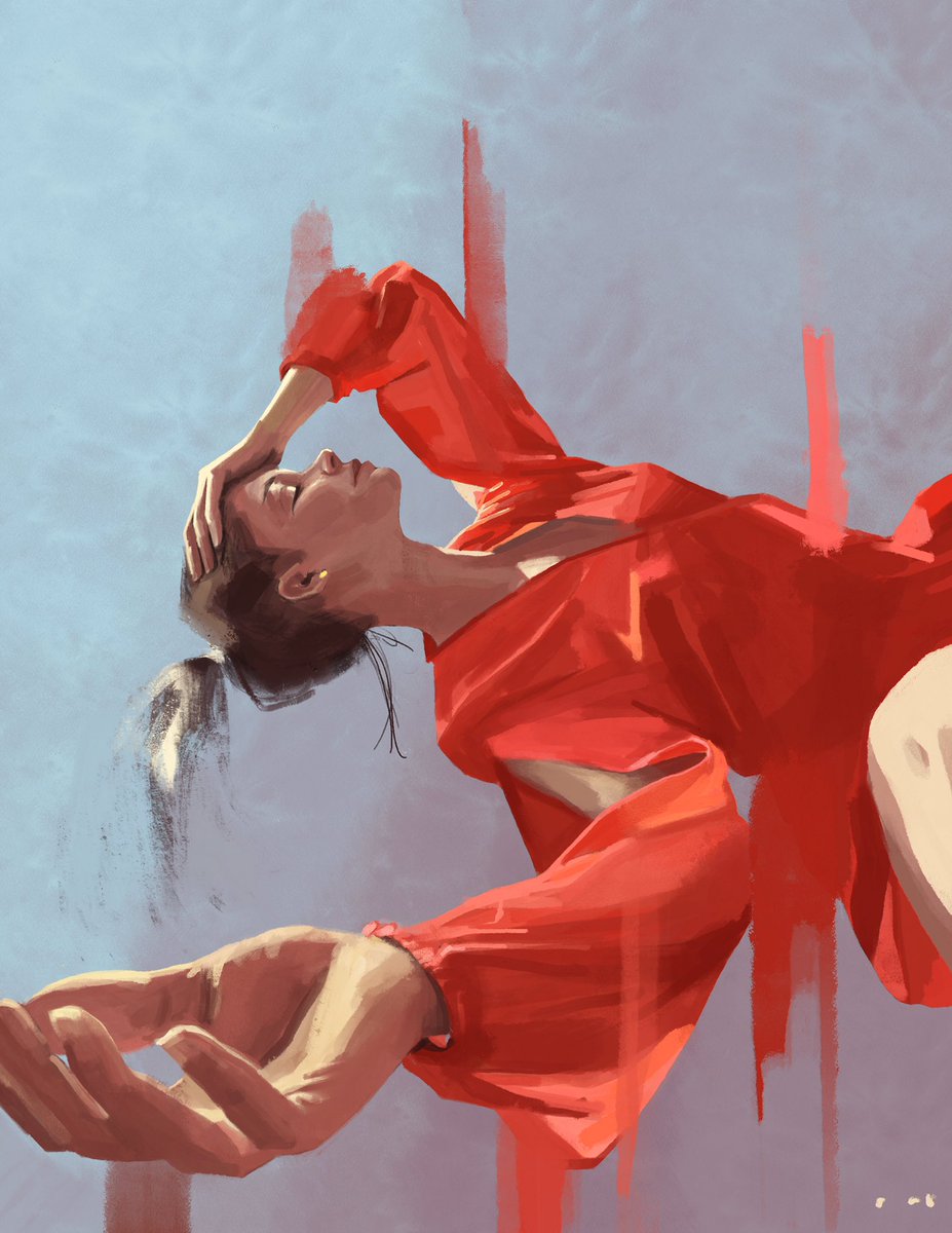 ginconnu's tweet image. Red dress 
#digitalpainting #illustration #procreate #procreateart #ilustracion #reddress