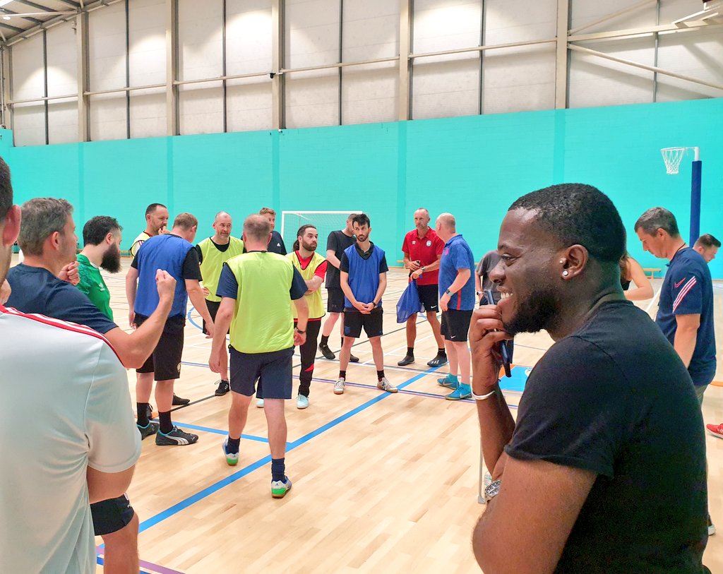 MattFutsalFejos's tweet photo. Great day in Manchester on one of the first @EnglandLearning National Futsal Courses to run, supporting @Skillscoachdave and Ryan Lewis with some class delivery and facilitated exploration with a great group from a diverse range of backgrounds and experience #Futsal #YourContext https://t.co/cLh25QblJz