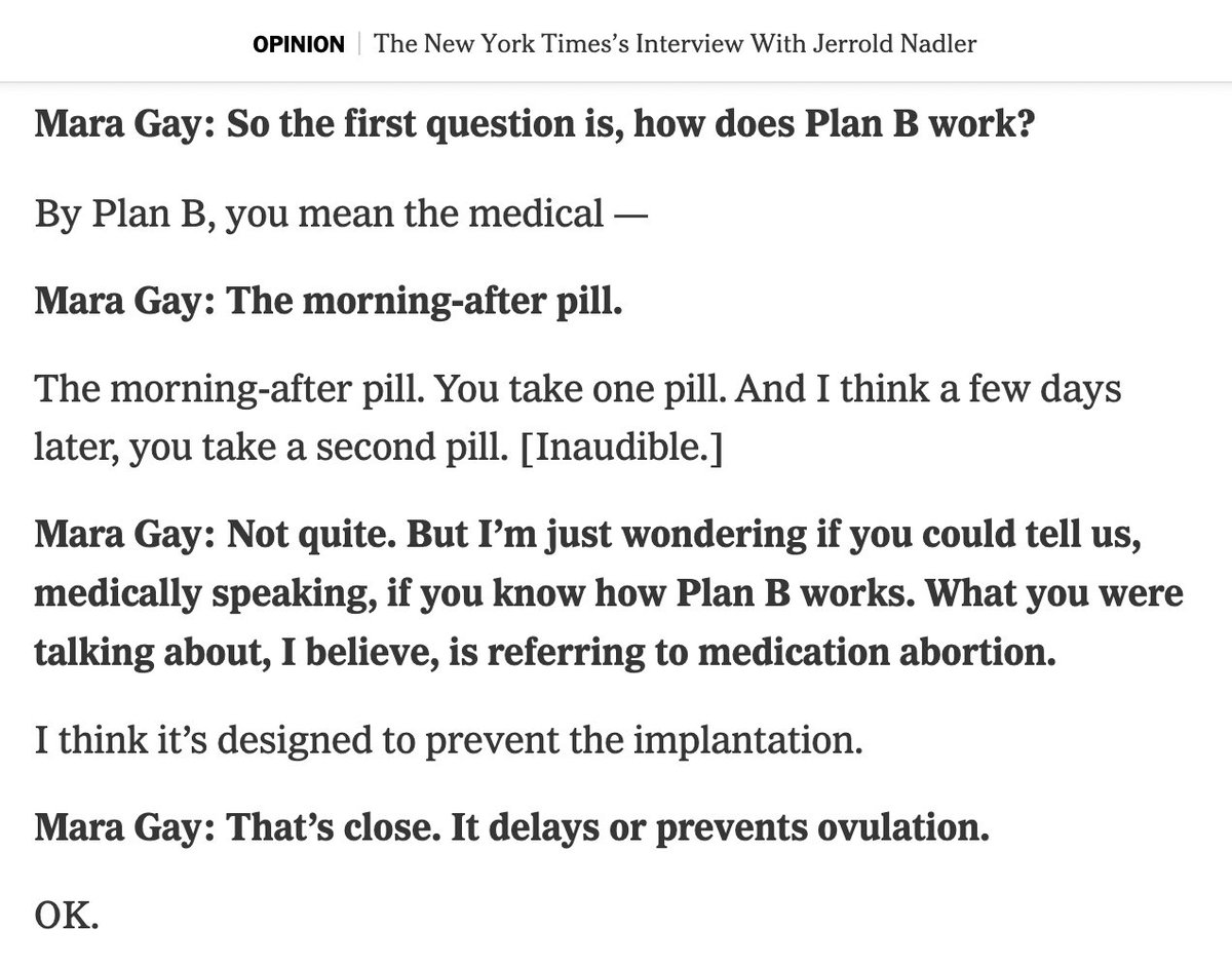 MonicaCKlein's tweet photo. None of the men @nytimes just endorsed knows how Plan B works. Comforting. https://t.co/OoyAqEqOXx