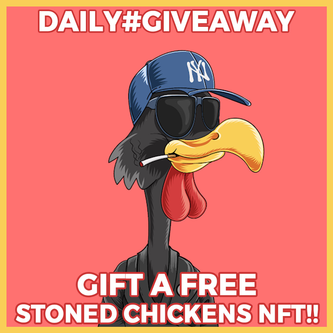 stoned_chickens's tweet image. We’re making 250 spaces available to mint a FREE Stoned Chickens NFT!!

To register to our upcoming #giveaways:-

1️⃣: Follow- @stoned_chickens
2️⃣:❤️+ RT this tweet
3️⃣: Tag 3 friends in comments

End After 24 hours.

#NFTs #Airdrop #NFTCommunity #Giveaway #NFTGiveaways