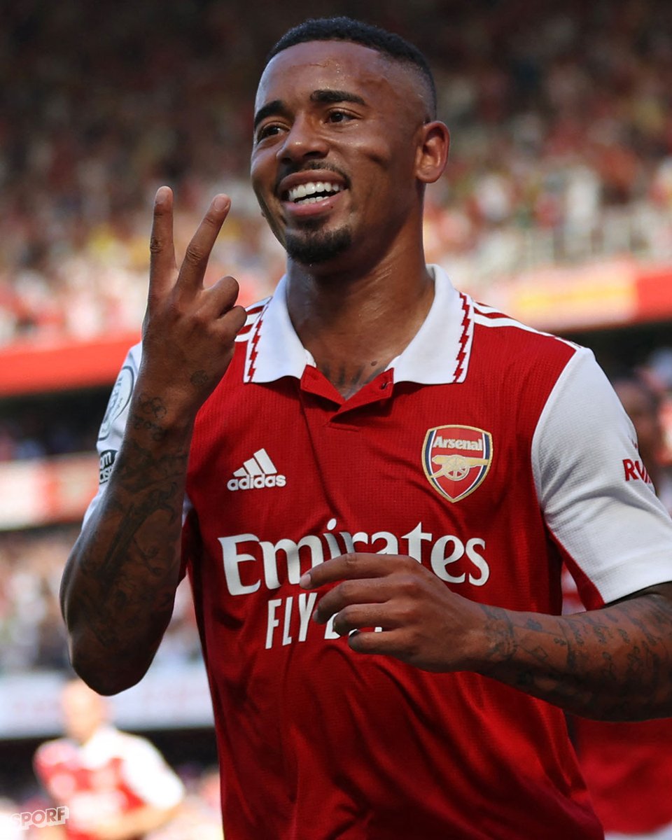 Footballtweet's tweet photo. Two is the magic number for Jesus. 2️⃣✌️

Two goals.
Two assists. https://t.co/VxNWcksOpE