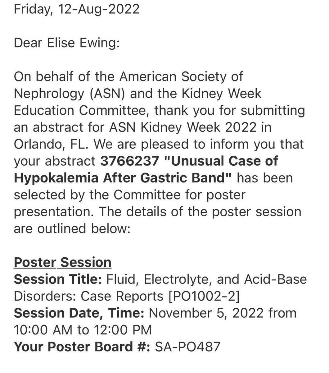Congratulations are in order for our rockstar residents on their abstract acceptances to ASN 2022 in Orlando, FL 😎☀️🌴 Super proud of you all <a href="/nisarggandhi94/">Nisarg Gandhi</a>, <a href="/bazerbashi_noor/">Noor Bazerbashi</a>, Elise, and Shayan! 🥳