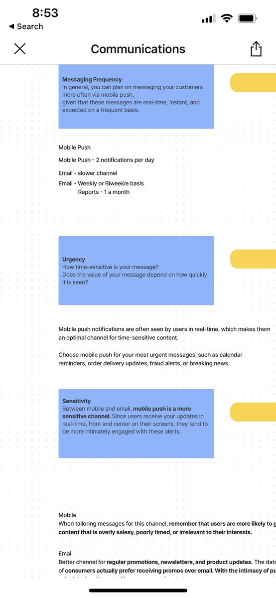 cbardal's tweet photo. Week #2 #update: 🤓 We have 3 categories and sub-groups conditioned by audience/frequency, trigger-urgency/sensitivity.
Next week: 🪄the magic of #serviceblueprint comes to the stage.
Unplugging will be difficult, I just love this things. 🤭🤗 #digitalproduct #productdesign https://t.co/HSlr1JrVuE