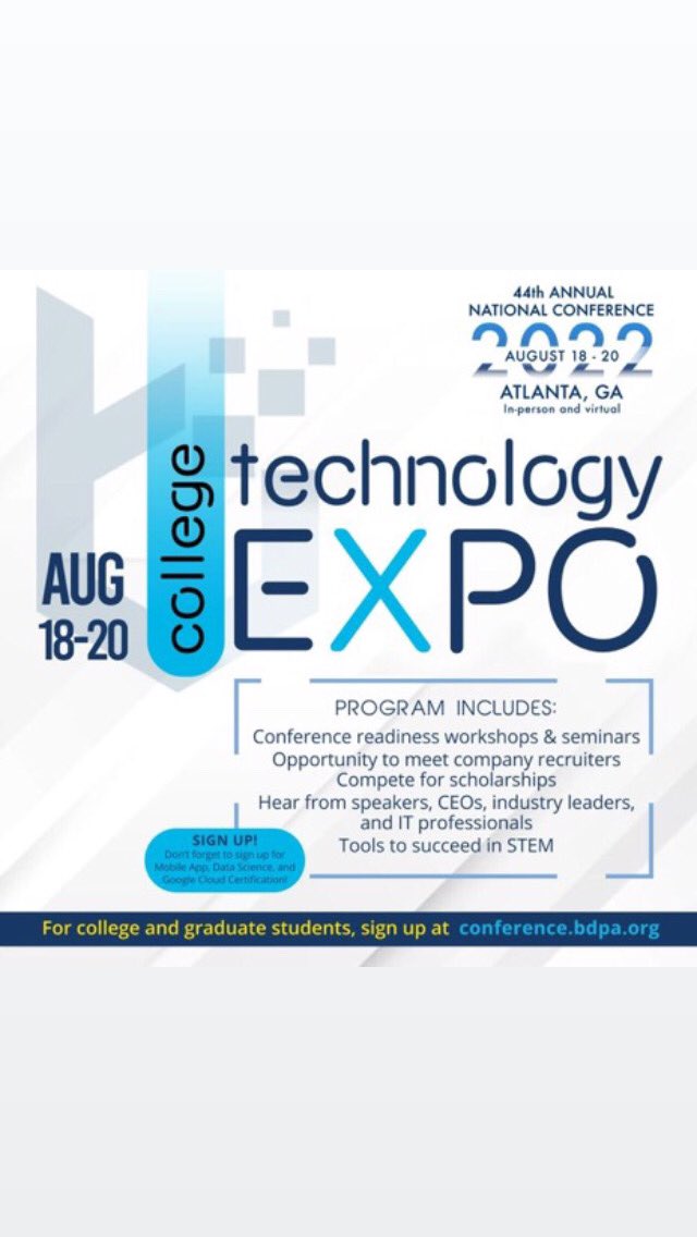 PTTV4Tech's tweet photo. @bdpatoday @BillWhitakerCBS @GayleKing @CBSMMiller @AMGreenCBS @tonydokoupil @vladduthiersCBS @nateburleson @Jerickaduncan @TiffanyDCross @rolandsmartin @FWhitfield @jonfortt
#BDPA returns to #Atlanta AUG 18-20, 2022. Y’all coming?
Who is covering #BlackTech and #BlackData?
#BlackDataMatters #TechAndPolicy #TechAndMedia #infrastructure #cybersecurity #STEM
* Remembering Earl A. Pace, Jr. * https://t.co/XwEODiz09h