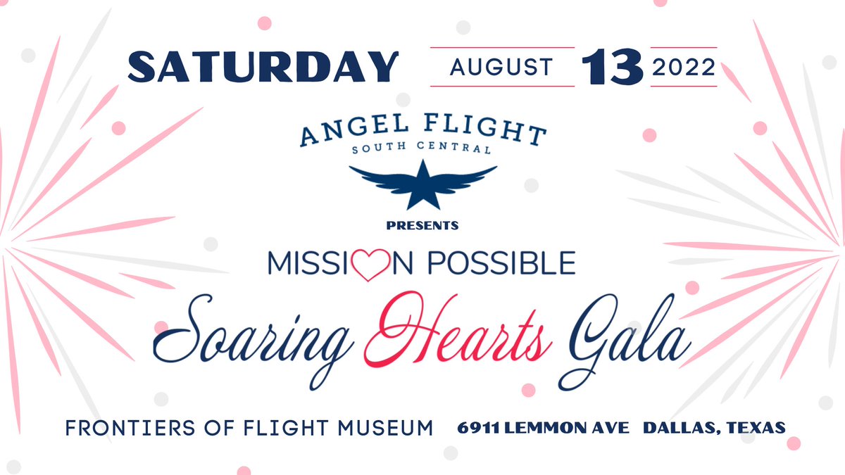 AngelFlightSC's tweet image. TODAY is the day! We hope to see you tonight at our Mission Possible Gala. The funds raised at tonight's event will directly benefit our passengers and enable AFSC to arrange free flights for people traveling for life-saving medical care.