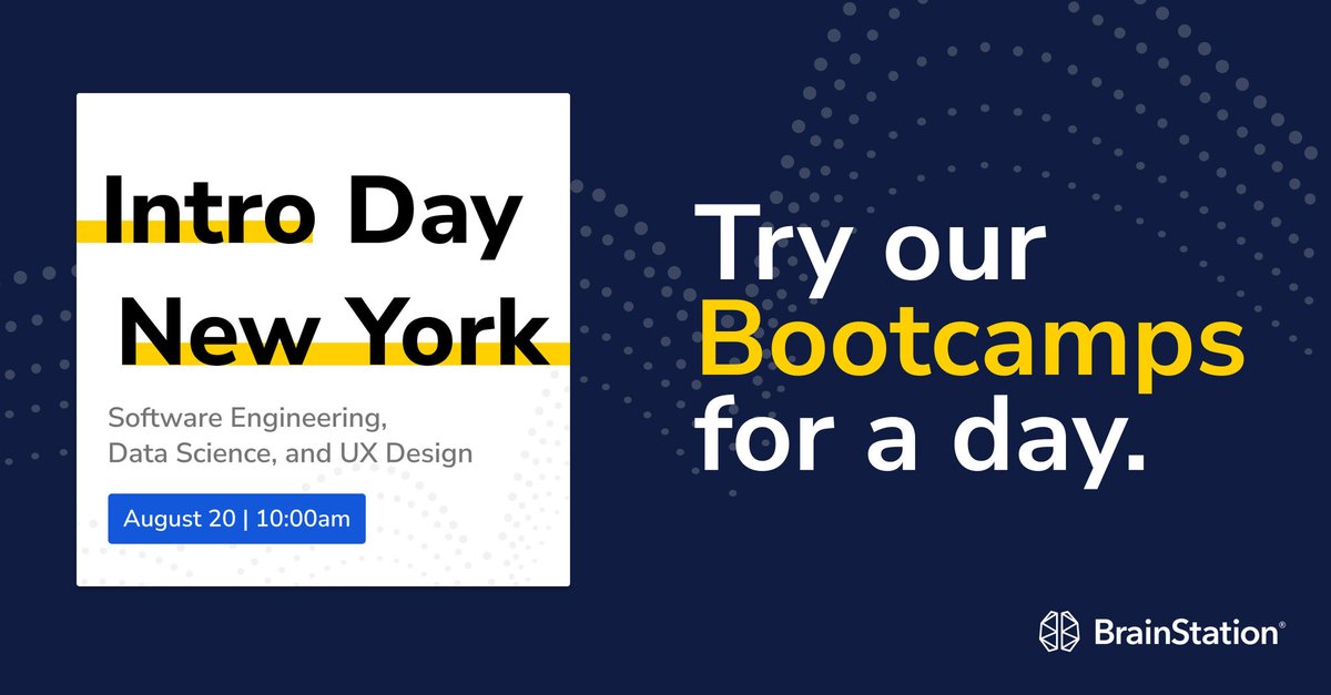 If you’re considering a new career in New York, join us at Intro Day next Saturday! Experience our bootcamps for a day at our SoHo campus and learn from experts at @amazon, @Google, @Lunchboxtech, and more. Reserve Your Spot: bit.ly/3Qo37j9 #BeFutureProof