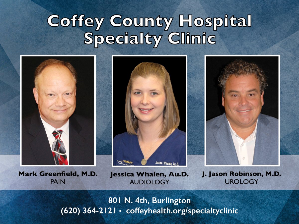 Why travel out of town? 15 of the regions best specialty doctors and providers come to Coffey County Hospital each month. Learn more at ow.ly/IoS750Kj8iF.