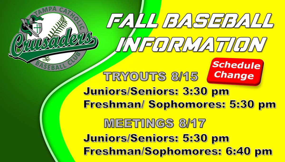 TCBASEBALL_27's tweet photo. 🚨 Schedule Change Alert 🚨

Important Tryout Info. Please share! https://t.co/mgEuLKOU3o