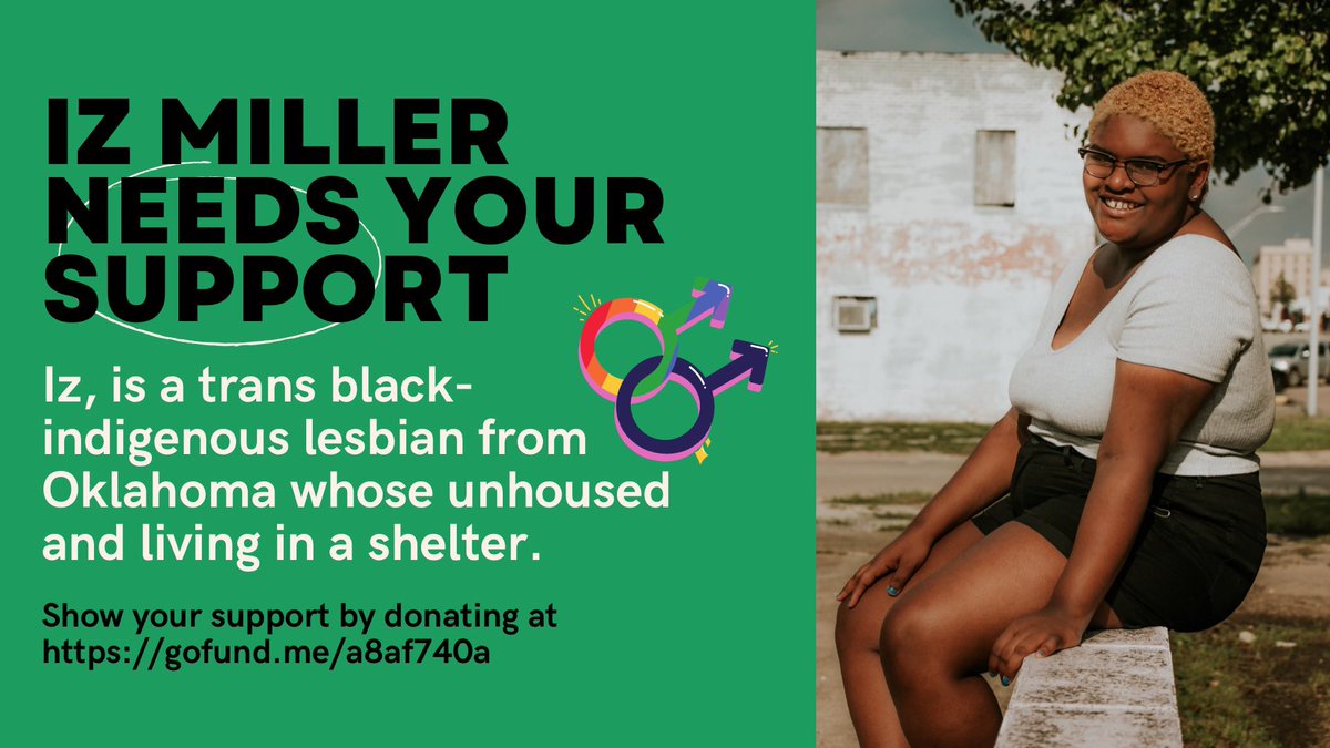 marcellorde's tweet photo. #settlersaturday #supportqueerpeople #BlackLivesMatter
Hi, I’m Iz! I use they/them pronouns and I’m from Oklahoma. I’m currently living in a shelter to receive permanent housing.
I now work full time and I’m reapplying for housing programs.
https://t.co/Mz4QEZshvB https://t.co/YHFi1vubUz