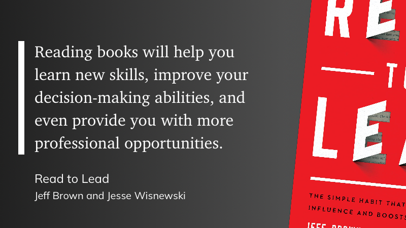 DaveAnthold's tweet photo. [Weekend Reads] Reading books will help you learn new skills, improve your decision-making abilities, and even provide you with more professional opportunities.

Read to Lead (https://t.co/ev2YAseXte) affiliate link  
Jeff Brown &amp; Jesse Wisnewski https://t.co/DxtmZYu1mJ