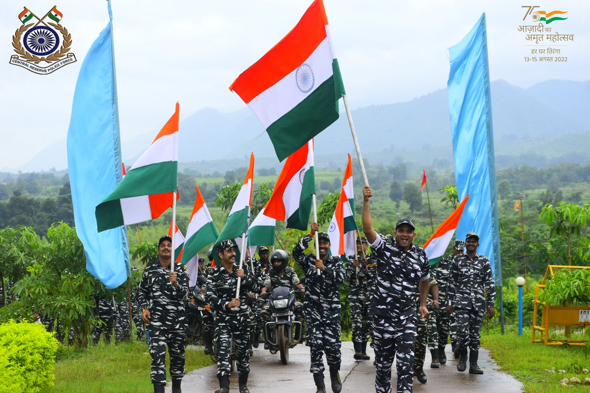 8Bncrpf's tweet photo. #08Bn, #CRPF organized walkathon at #Muniguda and outskirts of Jhilliguda on 13/08/22 Under the activity #HarGharTiranga  #azadikaamritmahotsav2022. During the walkathon persl of CRPF, Civil Police and locals of nearby area also participated.
#IndiaAt75 #Tricolour #ProudIndian https://t.co/z1BjTN60Jc