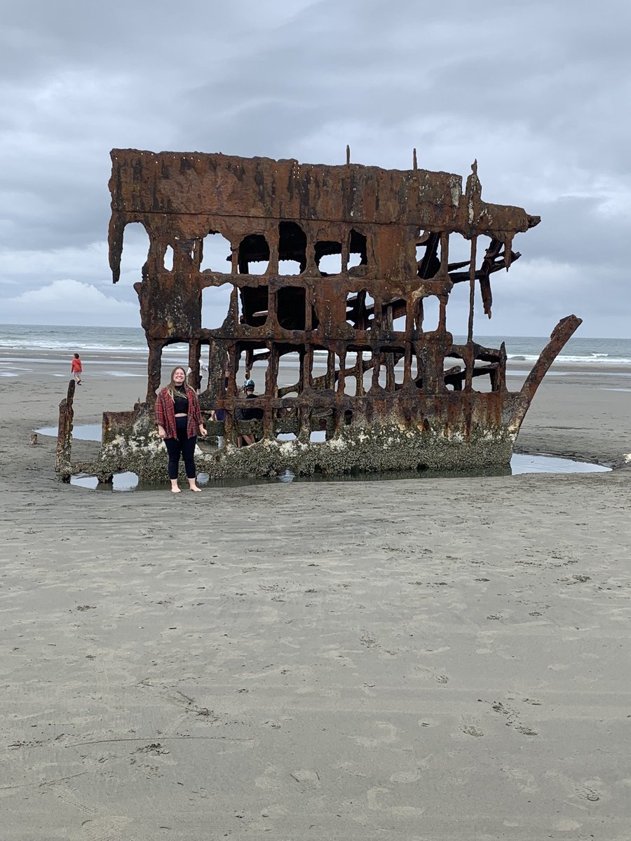growingstrange's tweet photo. After almost 2 years of living about 20 mins away I finally visited the Peter Iredale shipwreck. I also made my boyfriend listen to the @shiphitspod episode on it. May your bones bleach in these sands indeed. #shiphitspod #peteriredale https://t.co/VjfzJbyLEj