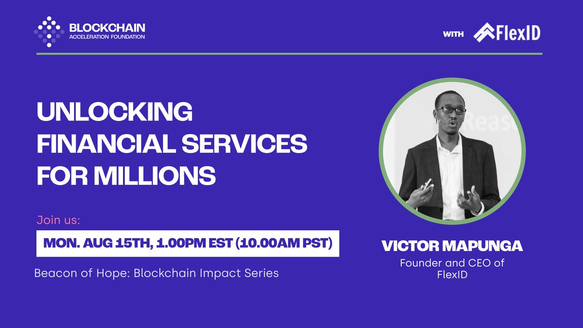 gm frens! this monday, we're chatting with <a href="/victor_mapunga/">Victor Mapunga</a> (founder &amp; ceo of <a href="/FlexID_Official/">FlexID Official (We're Hiring!)</a> ) about Decentralized Identifiers!✨

moderated by <a href="/0xChrisW/">Chris Wong</a>!

👉See you monday at 1 PM EST:
us06web.zoom.us/meeting/regist…