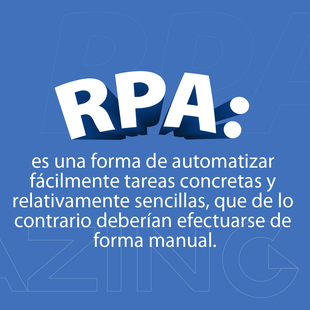 AmazingGlobalVz's tweet photo. Te preguntarás…
¿Qué es RPA? 

Es un software diseñado para simular e integrar la ejecución de alguna tarea que se realice repetitivamente por un humano.

#AmazingGlobal #Tecnologia #RPA #Robots https://t.co/SW9gBkaIlz