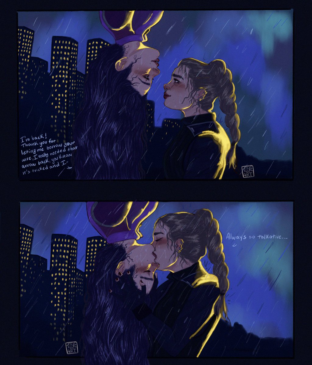 rose616art's tweet photo. i love them and you guys 
⬇️⬆️🌧🕷🏹 
#katebishop #yelenabelova #hawkeye #blackwidow #bishova #katelena https://t.co/QfMFZDgOVf