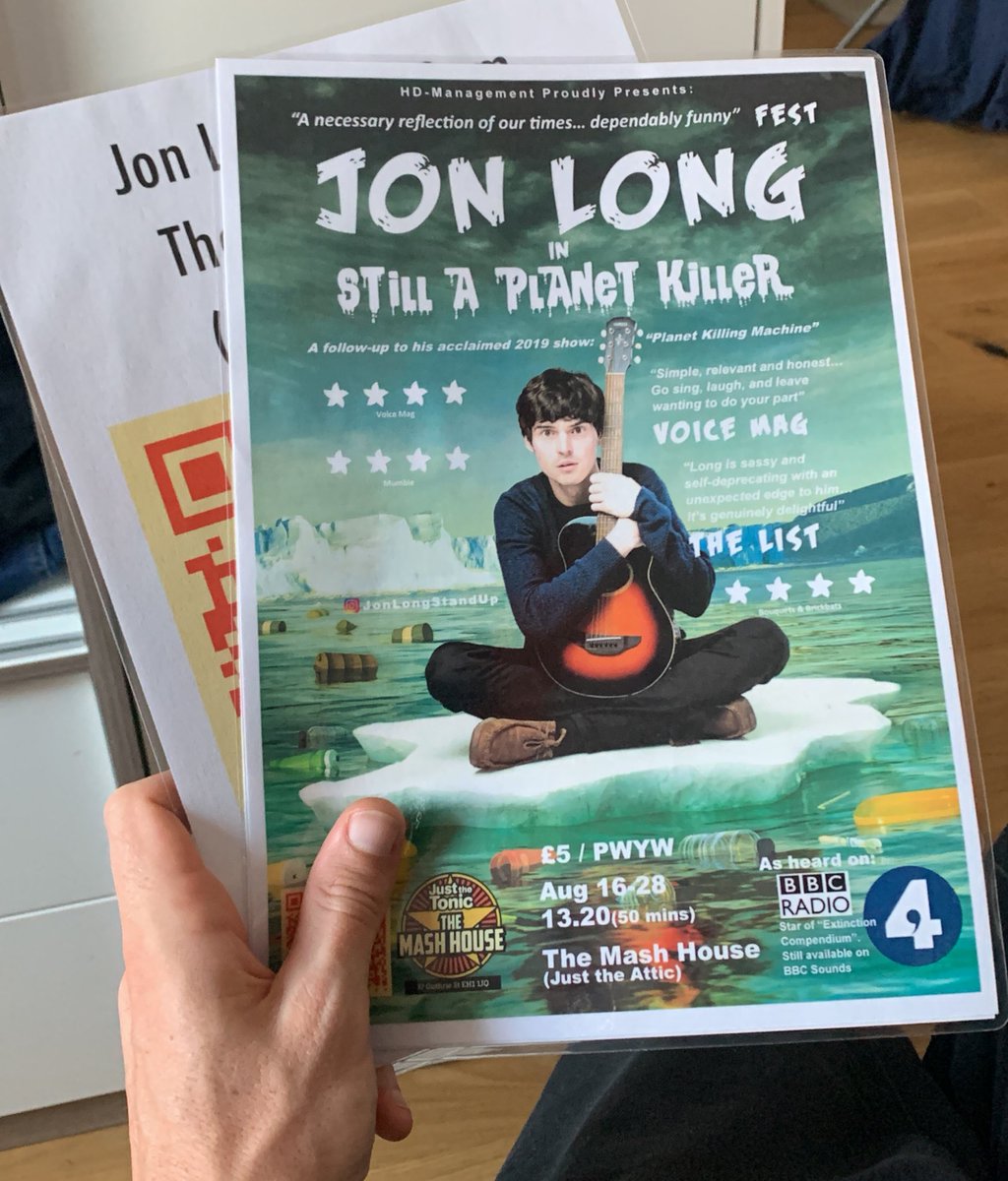 Must have gone through thousands of flyers in my years at the Fringe. This year I’m only using two!! 🌎 Reduce &amp; Reuse, baby! 

Though as a result, I could really use some RT’s to compensate 🙏

16-28 | 1.20pm | Mash House (attic)
Link in bio