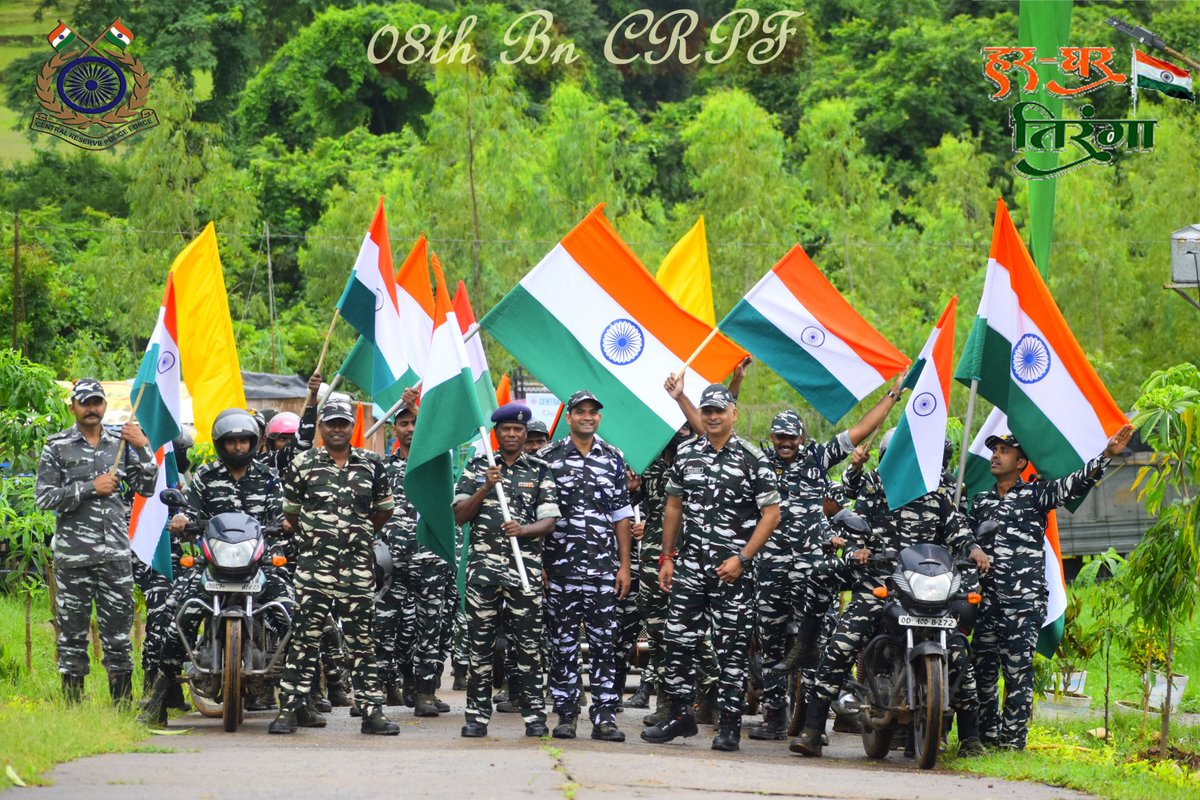 8Bncrpf's tweet photo. #08Bn, #CRPF organized walkathon at #Muniguda and outskirts of Jhilliguda on 13/08/22 Under the activity #HarGharTiranga  #azadikaamritmahotsav2022. During the walkathon persl of CRPF, Civil Police and locals of nearby area also participated.
#IndiaAt75 #Tricolour #ProudIndian https://t.co/z1BjTN60Jc