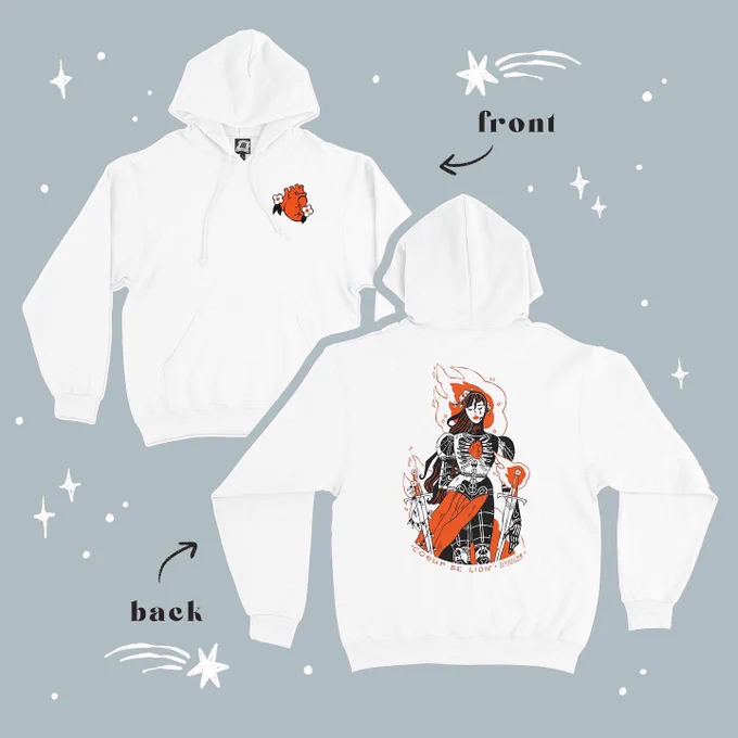 We made tshirts, long sleeves, hoodies and tote bags   