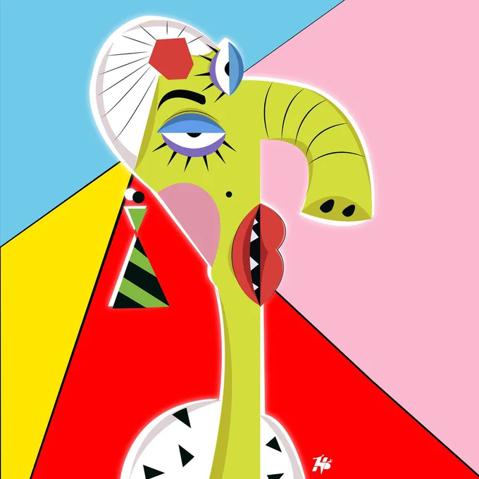 one more thing, this was one of the most CLEVER character designs like Duchess inspired by Picasso's Cubist style the running gag is that she believes she's "a work of art"  and technically she is lols 