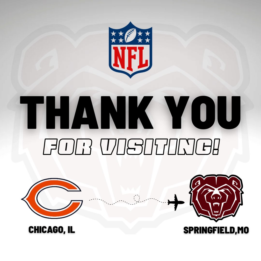 Thank you to the @ChicagoBears for coming out to @MOStateFootball scrimmage today! It was a pleasure having you!