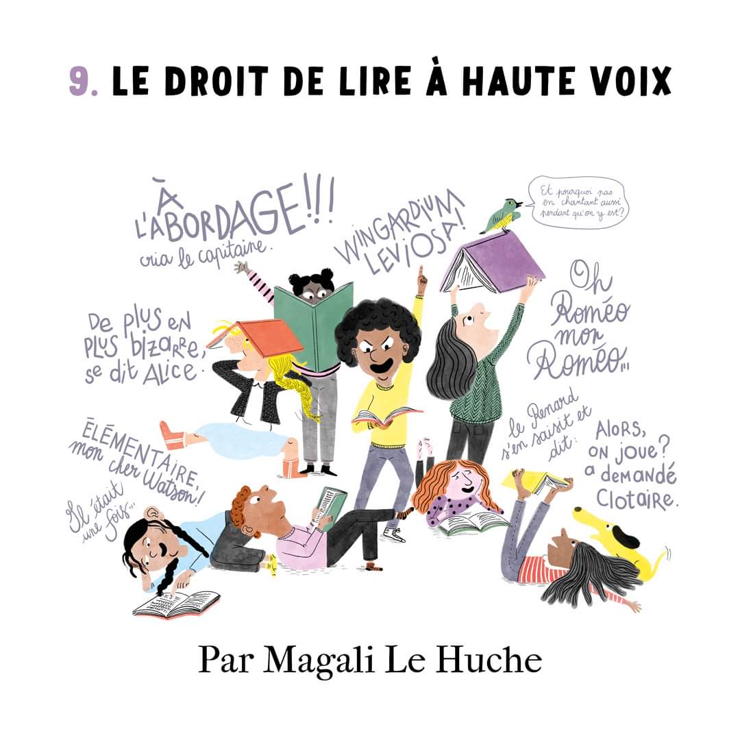 9. The right to read out loud, illustrated by #magalilehuche