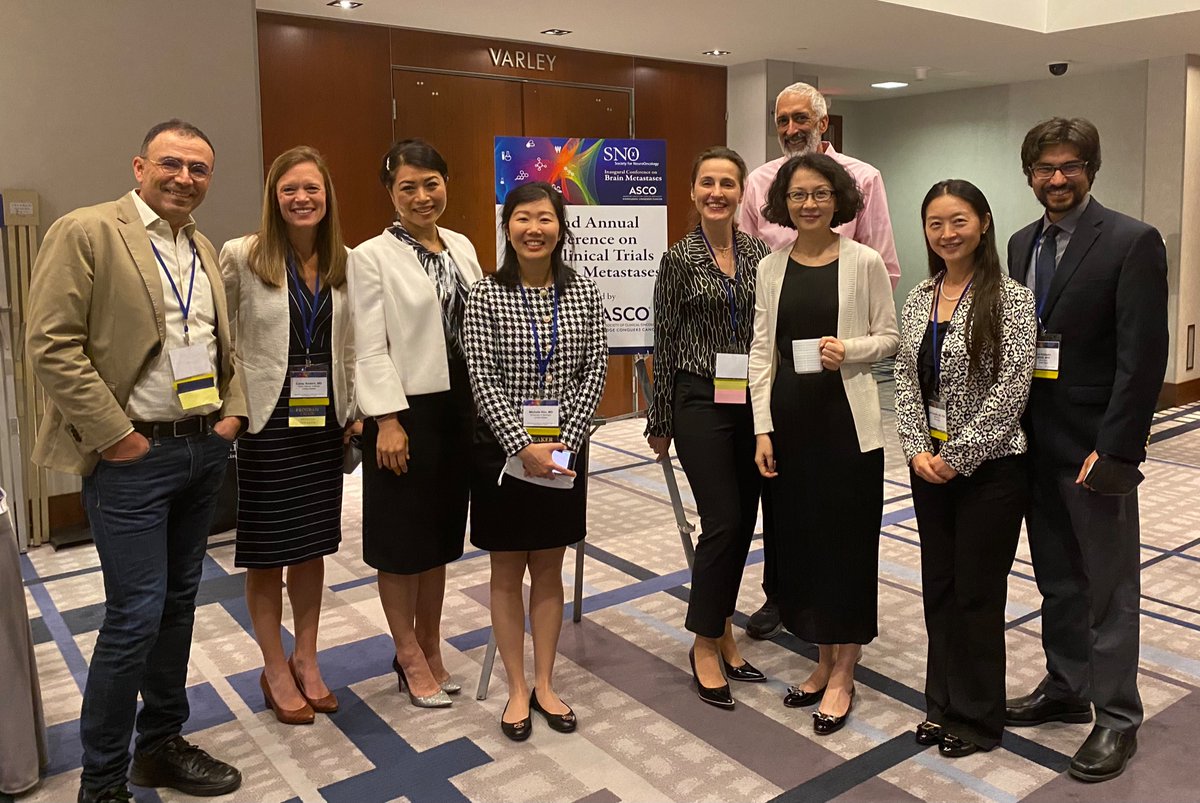 Great to see everyone in person at @NeuroOnc @ASCO CNS clinical trials and brain mets conf @MichelleMKimMD @ca_chung @jingli_md_phd @CareyAnders1