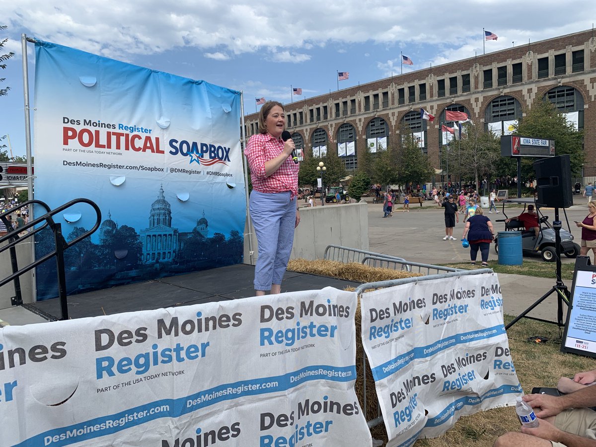 carolhunter's tweet photo. @BrennaBird, a Republican from Dexter who’s running for state attorney general, is first up on a busy day at the ⁦@DMRegister⁩ Political Soapbox. She’s running against incumbent Democrat Tom Miller. https://t.co/YR75uvLGMS