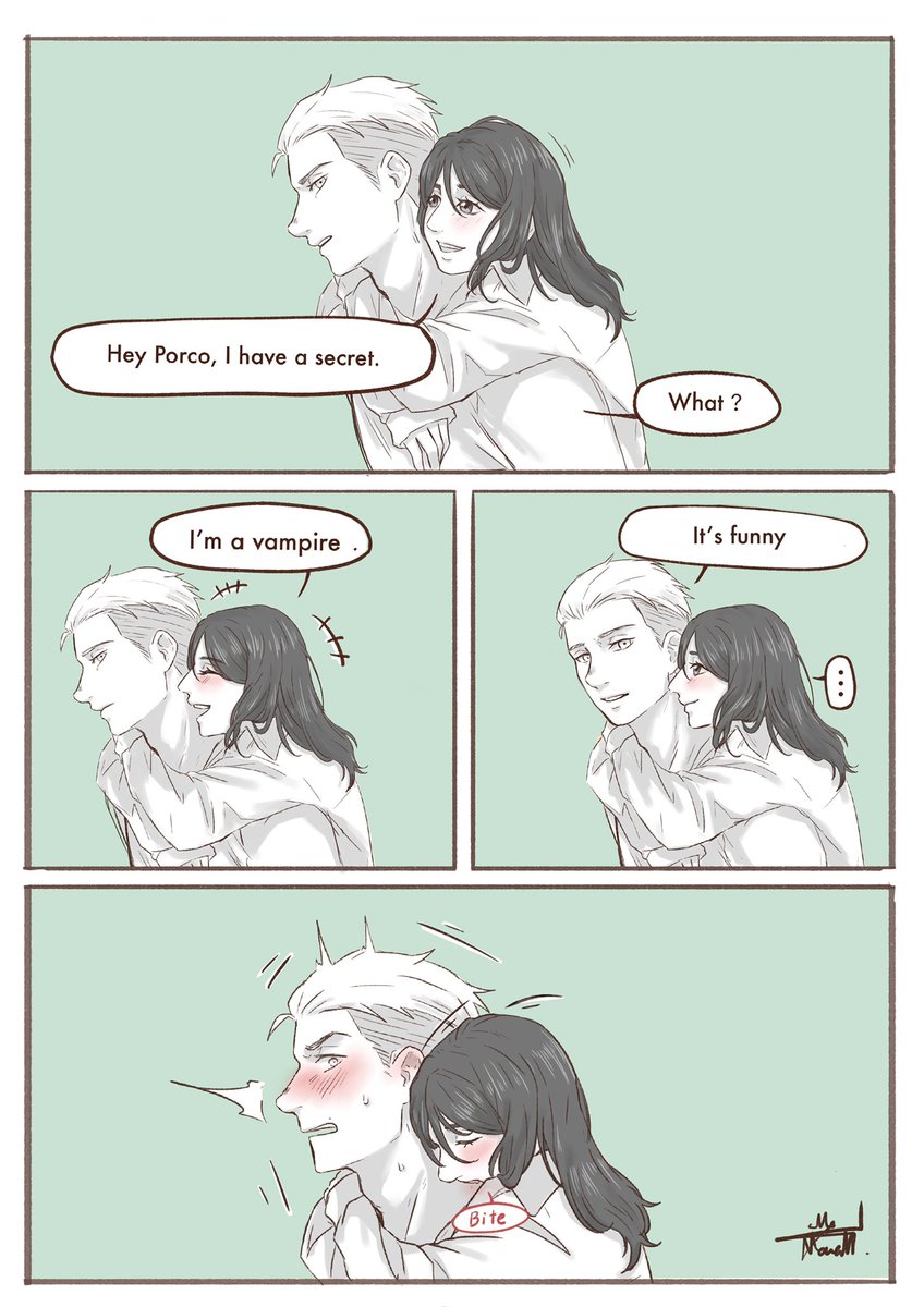 monachismanoch's tweet photo. Vampire need your blood 🩸 

#AttackOnTitan #AttackOnTitan #snk #ShingekiNoKyojin #pokopiku #gallipieck #pieckfinger #porcogalliard https://t.co/MdK3YUFhpW