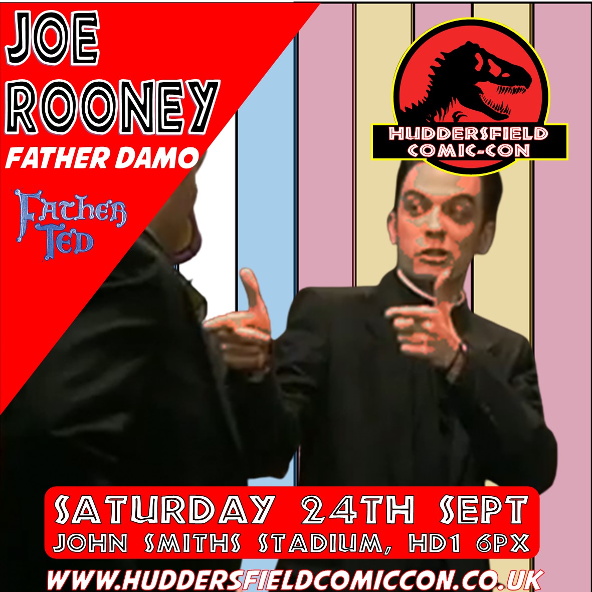 RedCape_UK's tweet photo. Comic-Con is coming to #Huddersfield this September! #comiccon #cosplay #fatherted #jurassic - https://t.co/8fGi7JeAbQ https://t.co/4w86WTo3xn