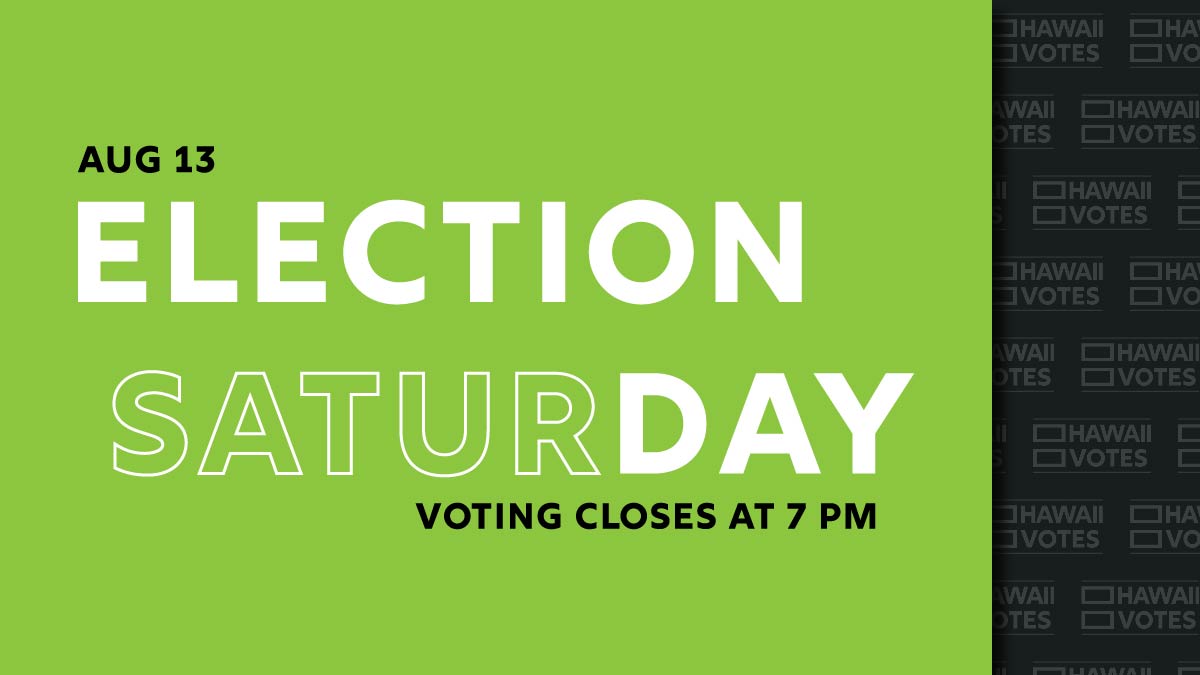 elections808's tweet photo. It’s Primary Election Day! Drop off your voted ballot to a ballot drop box or vote in person at a voter service center. Visit https://t.co/GiZTUjiQq6 for locations &amp; hours. #HawaiiVotes #HiVOTED https://t.co/tifrDgowP0