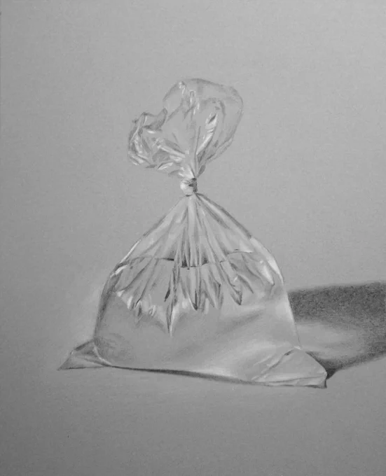 グレーの紙に描くと白を光として描けるので練習にオススメです。 