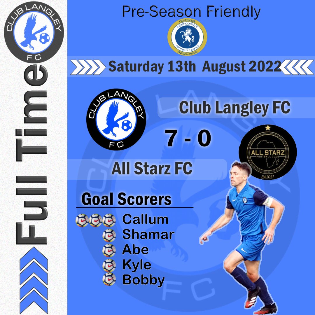 LangleySportsFC's tweet photo. An emphatic win for the lads today in our final pre-season match. Gotta take this form into or season opener, Tuesday evening against @Belvedere_FC 
Not quite the 0-10 drubbing of us predicted by @WhatsYourLifeL2 🤣🔥💦 thankfully screenshotted the tweet before it was deleted 🤪 https://t.co/zEF8pfVgFs