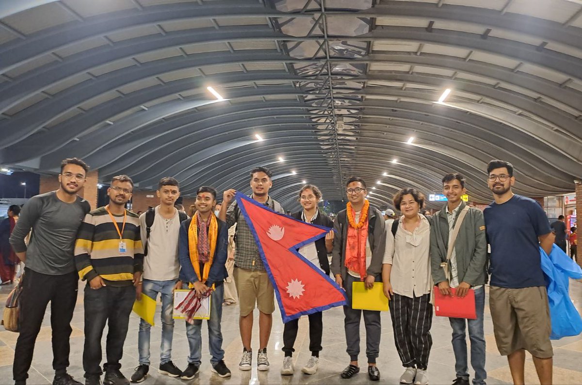 NASONepal's tweet photo. #Update 

Team Nepal Leaving for the Georgia tonight to participate at the 15th International Olympiad on Astronomy and Astrophysics (IOAA2022) to be held in Kutaisi during August 14-22, 2022. #NASONepal #NAO2022 #IOAA2022 #AstronomyOlympiad https://t.co/70Q6CKJQw1