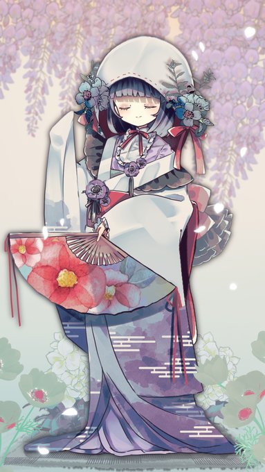 「holding wisteria」 illustration images(Oldest)