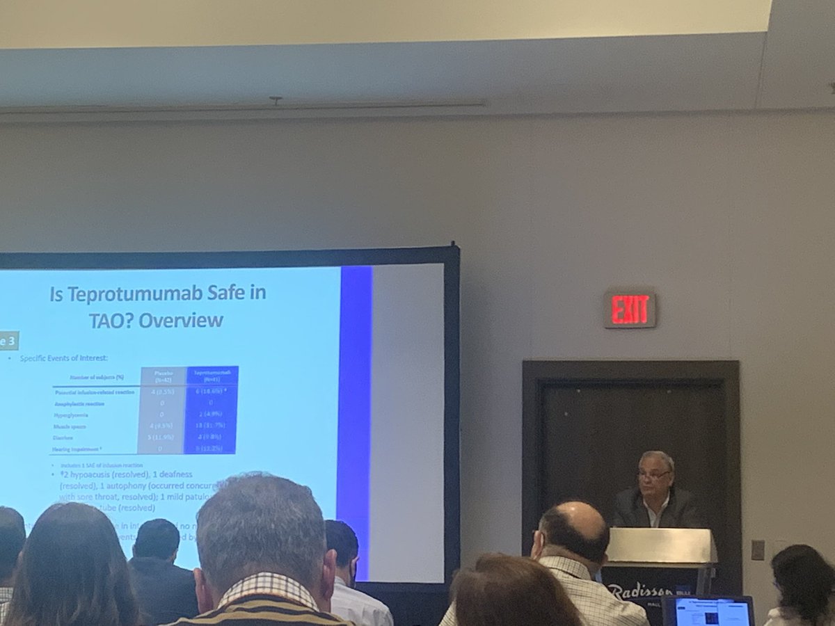 ENDOofTomorrow's tweet image. Baseline and follow up audiologic assessment should be considered for patients with thyroid eye disease during temprotumumab therapy. Great insight from Dr. Smith! @umichmedicine