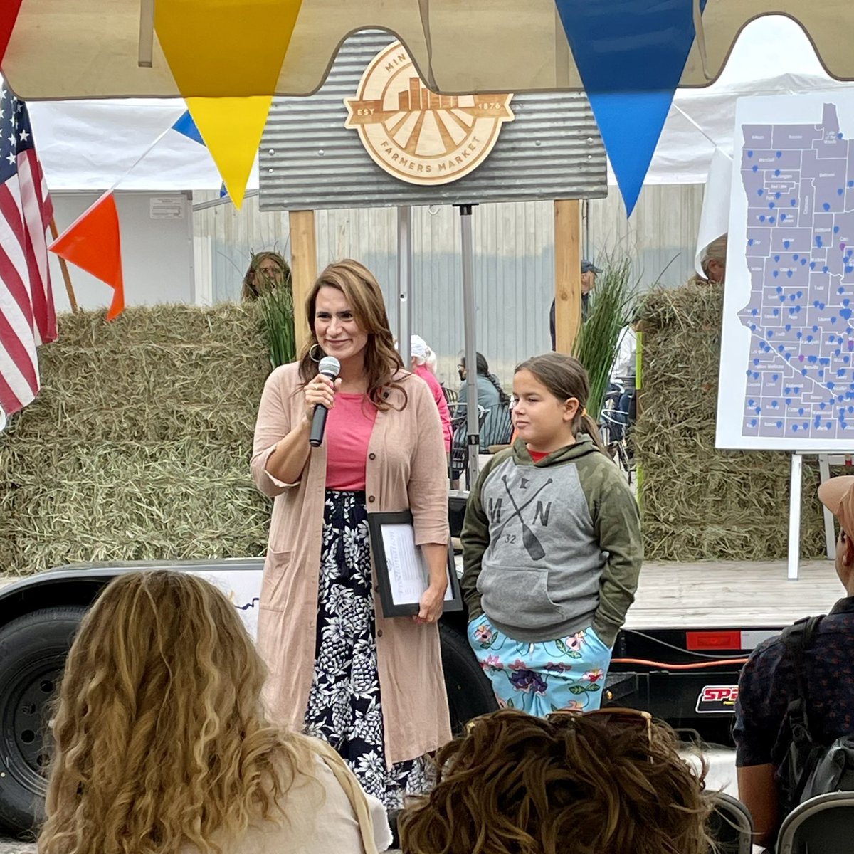 MNFarmersUnion's tweet photo. Today, we joined @MFMAorg + @MNagriculture at the National Farmers Market Week Celebration, where Lt. Gov. @peggyflanagan, @ThommyPetersen, @usdafsa’s @whitneyplace, @RepSamanthaVang + @Untiedts stressed the important role farmers markets play in rural, suburban + urban MN. https://t.co/iNQpZWRF5O