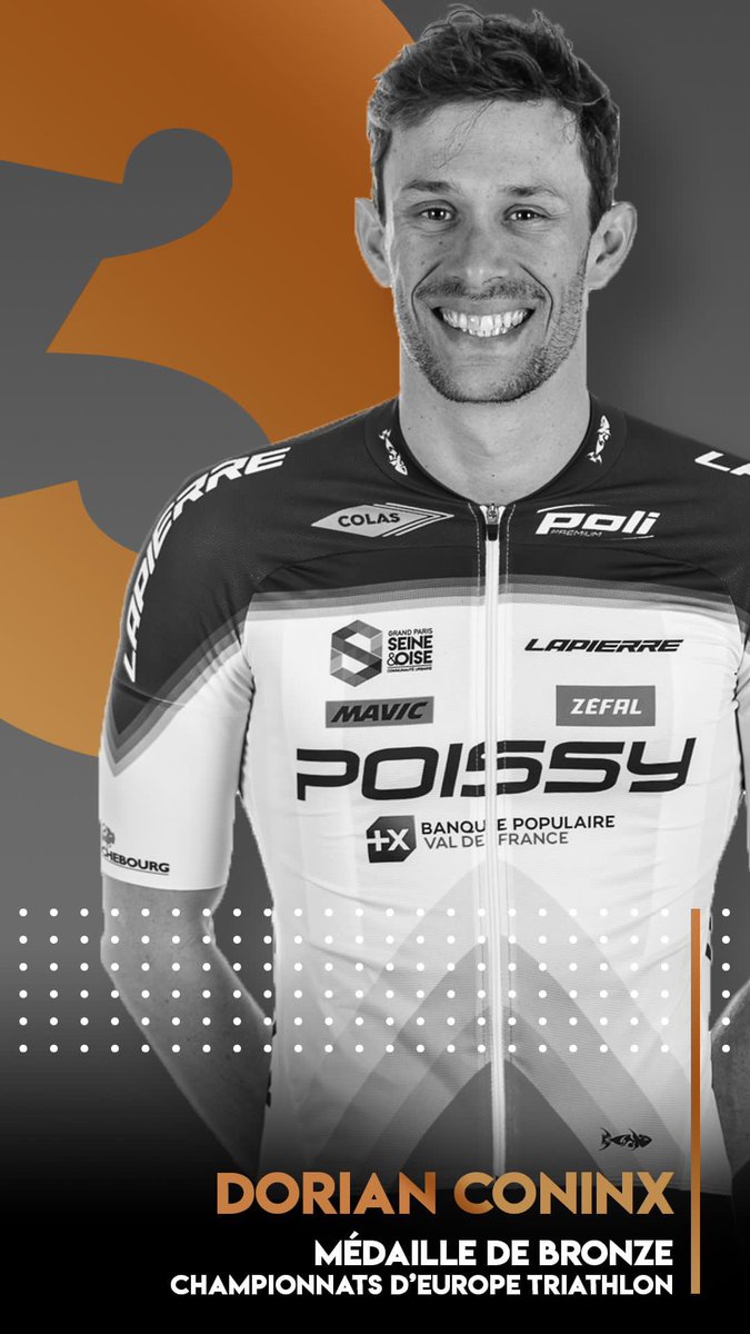 Poissy Triathlon (@poissytri) on Twitter photo Très belle course de <a href="/dorianconinxtri/">Dorian Coninx</a> qui revient bronzé du championnat d’Europe🇪🇺 #Munich2022. Tenant du titre, il complète un podium 100% 🇫🇷
🥇 Léo Bergère
🥈 Pierre Le Corre
🥉 Dorian Coninx Très belle course de <a href="/dorianconinxtri/">Dorian Coninx</a> qui revient bronzé du championnat d’Europe🇪🇺 #Munich2022. Tenant du titre, il complète un podium 100% 🇫🇷
🥇 Léo Bergère
🥈 Pierre Le Corre
🥉 Dorian Coninx