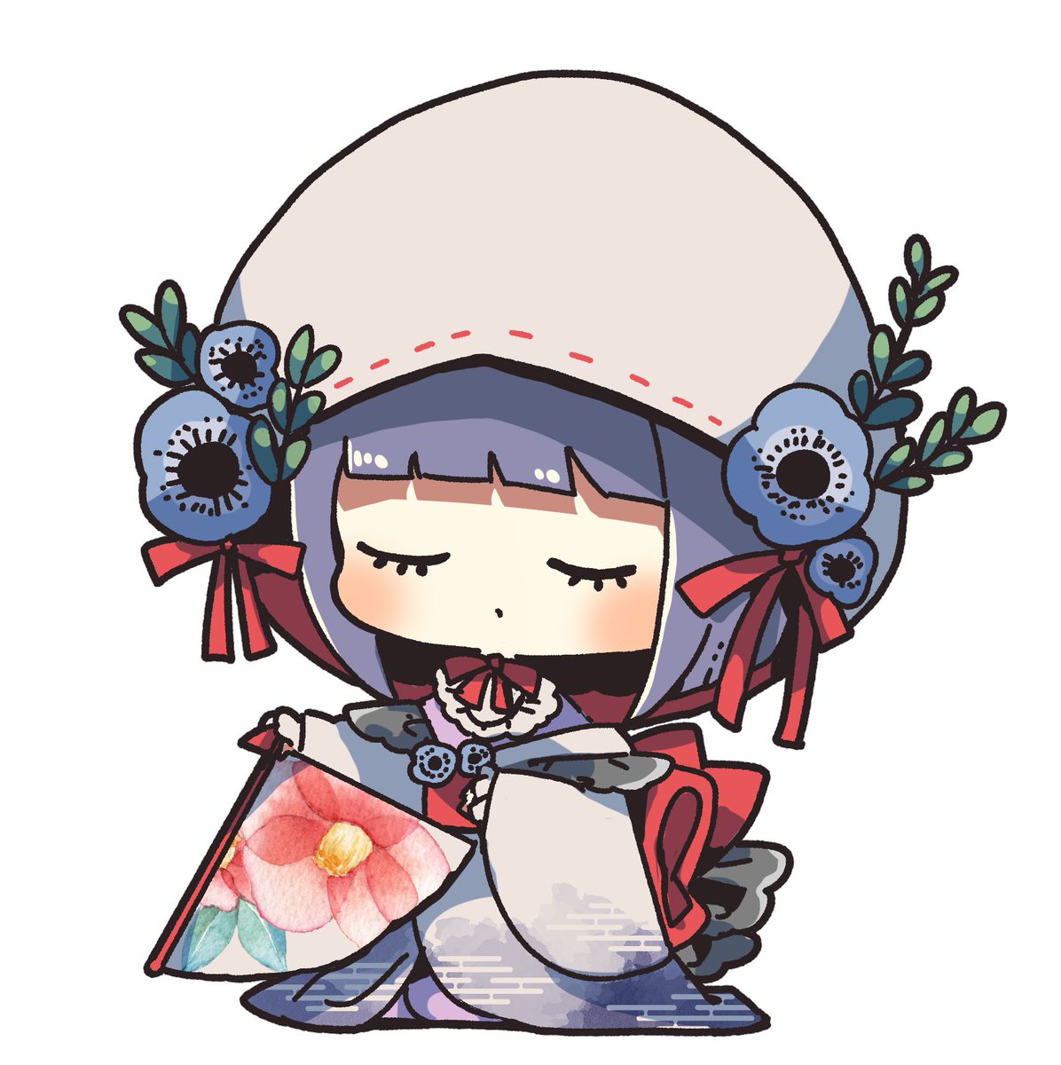 「紫のアネモネのアセンション!!!!!! 」|おやすみまくらのイラスト