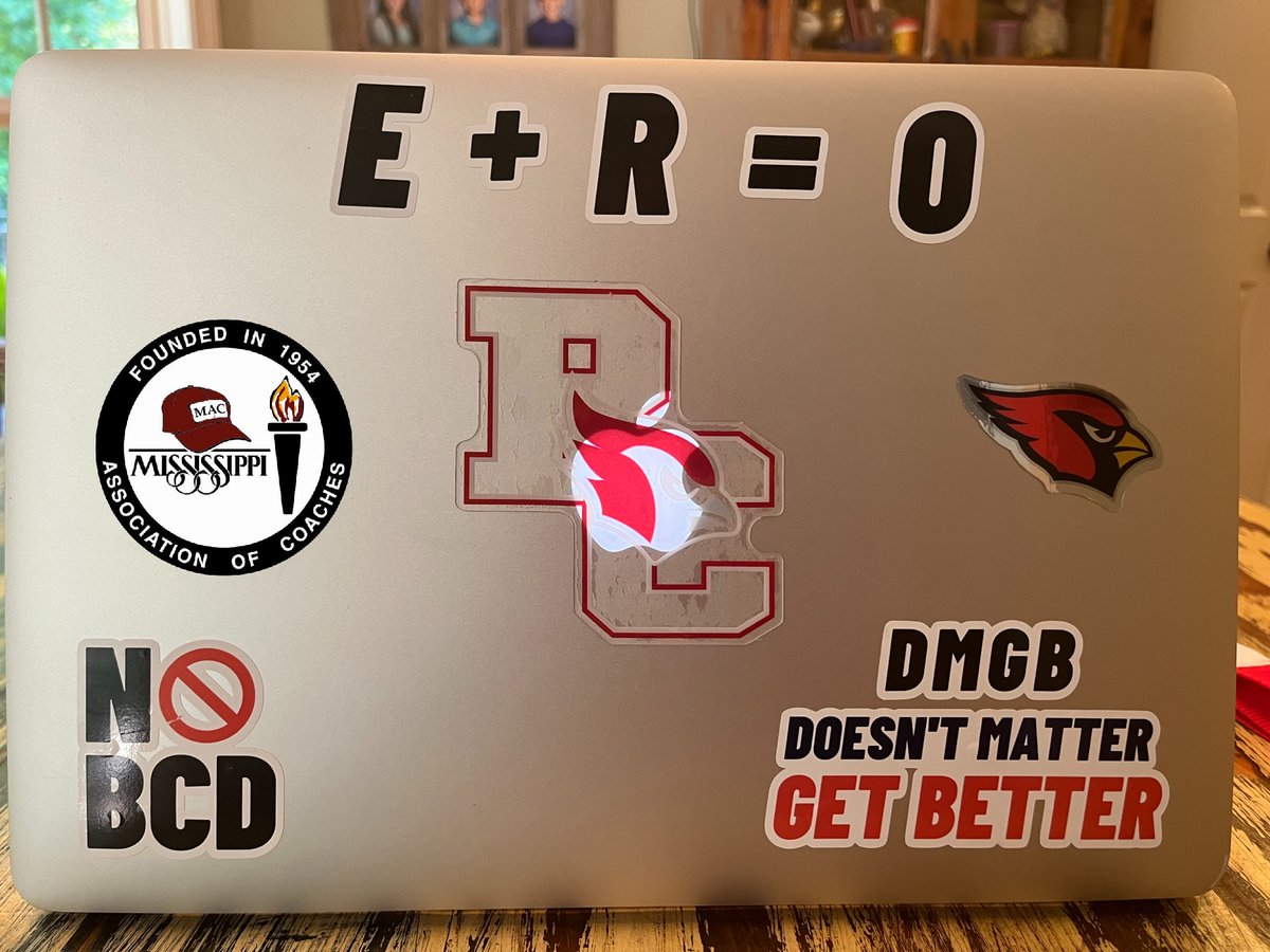 CoachRusso2001's tweet photo. Thank you @briankight for the Decals for my @Apple MacBook and @MACoaches and @PCCardinalsFB for the wonderful Decals!!! #DMGB #EplusRequalsO #NOBCD @jperry_nixa https://t.co/t5ZBHetgCq