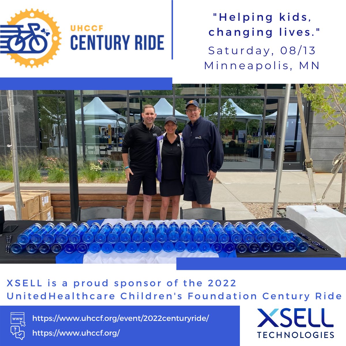 We believe in using tech AND compassion to improve the #healthcare experience -- join us to support the 2022 #UHCCF #CenturyRide in Minneapolis today! buff.ly/3QCAJJY 
 #GivingBack #kindnessmatters #ResultsMatter #XSELLintheWild <a href="/XSELL_TECH/">XSELL Technologies</a>