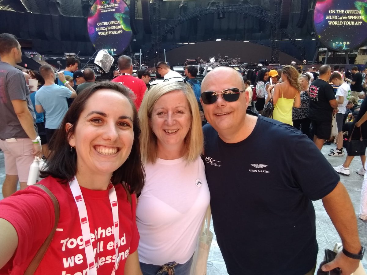 crisis_uk's tweet photo. The Coldplay fans are starting to arrive at Wembly for tonight's gig &amp; our stand volunteers are already busy answering questions about our work &amp; helping make memories with our Crisis/@coldplay frames. #ColdplayWembly #MusicoftheSpheresWorldTour https://t.co/k2NXAQeBeR