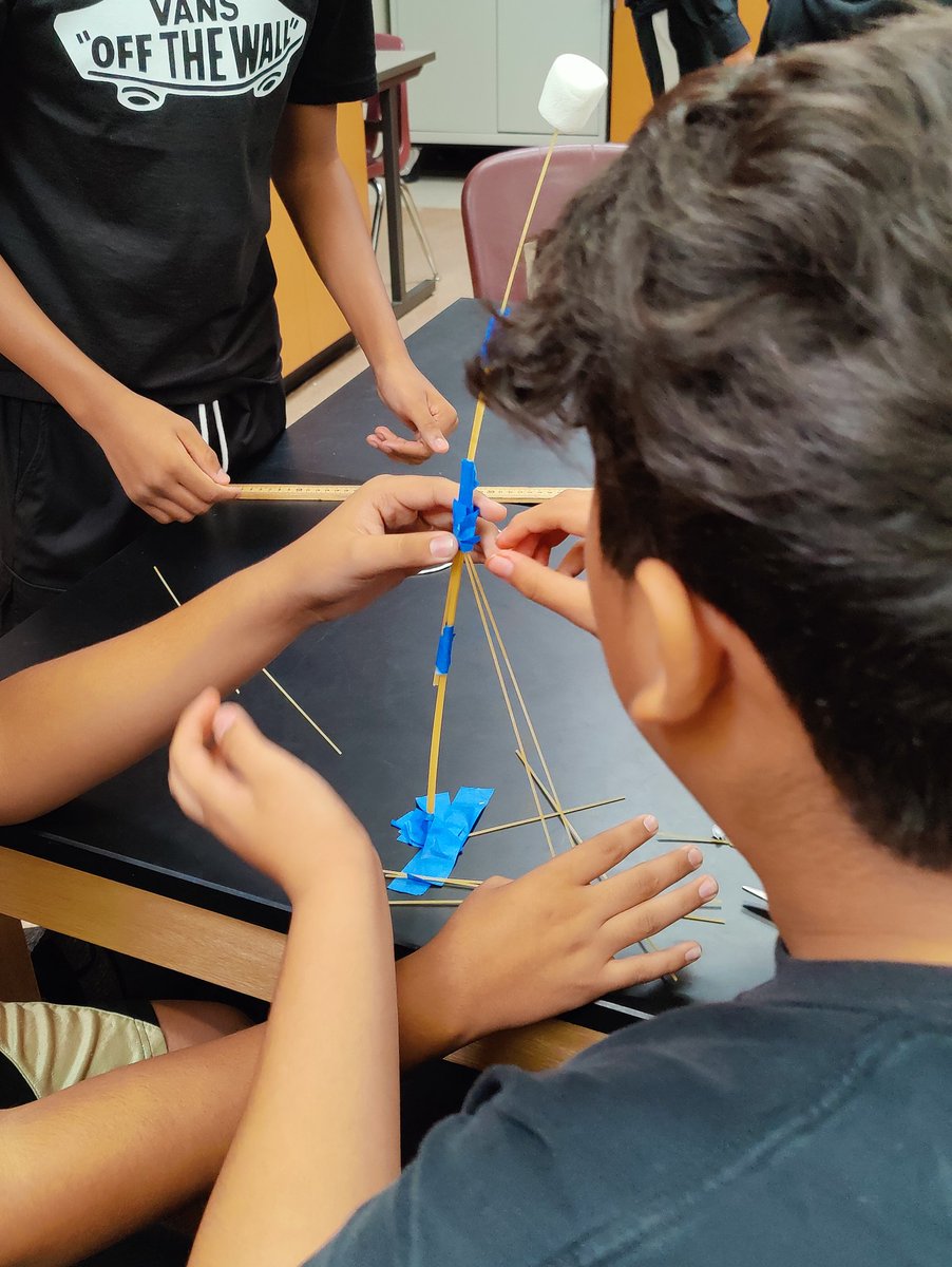 burnsscicoach's tweet photo. I love starting the new school year with a collaborative challenge! The students did so great! #ohsscience https://t.co/A64kXwf3HU
