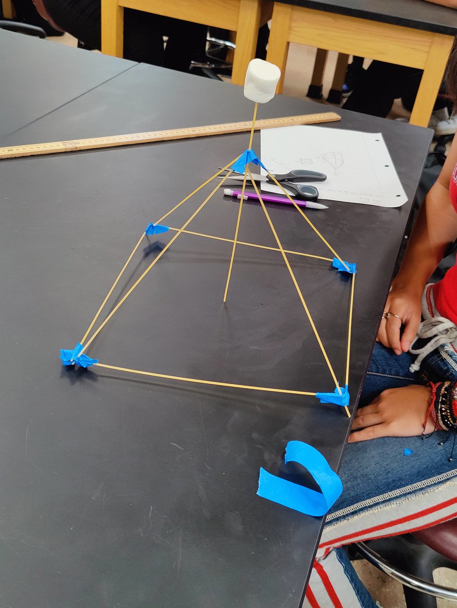 burnsscicoach's tweet photo. I love starting the new school year with a collaborative challenge! The students did so great! #ohsscience https://t.co/A64kXwf3HU