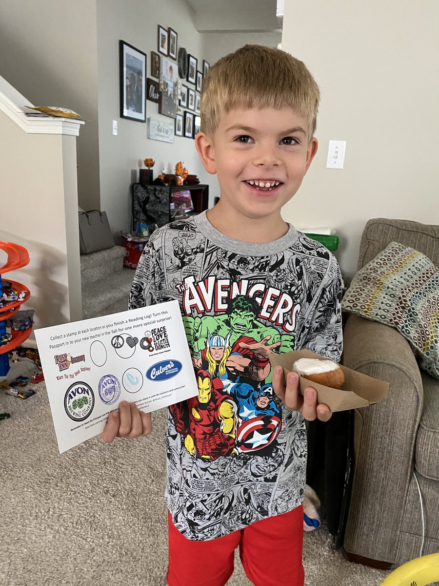SweetDashofSass's tweet photo. Received his third reading stamp this morning at Peace, Love and Little Donuts!  Got a sweet treat as his reward! @AEast_Holzhauer @AELCEASTBooster @jennarushaelc https://t.co/RFoLkGrIEk