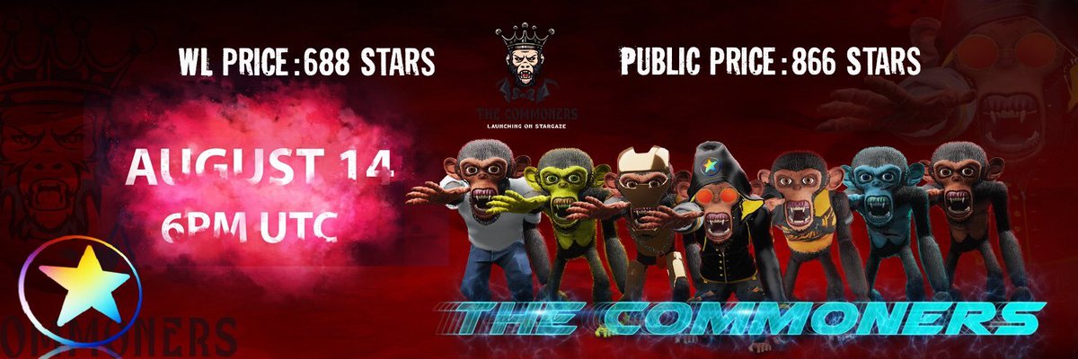 Crowned Space Apes {👑CSA👑} (@crownedapessg) on Twitter photo Crowned Space Apes x The Commoners
🎉GIVEAWAY🎉
Ahead of @The_Commoners_ upcoming mint tomorrow, we're giving away:
1x Commoners NFT
2x 500 $STARS
- Follow <a href="/CrownedApesSG/">Crowned Space Apes {👑CSA👑}</a> + @The_Commoners_
- ♥+♻
- Tag 3 friends
Ends in 24 hours! 👑 Crowned Space Apes x The Commoners
🎉GIVEAWAY🎉
Ahead of @The_Commoners_ upcoming mint tomorrow, we're giving away:
1x Commoners NFT
2x 500 $STARS
- Follow <a href="/CrownedApesSG/">Crowned Space Apes {👑CSA👑}</a> + @The_Commoners_
- ♥+♻
- Tag 3 friends
Ends in 24 hours! 👑