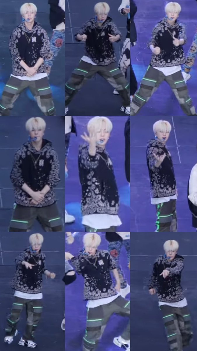 eokie723's tweet photo. i’m not sure but jaehyuk always made pout face during jikjin chorus, maybe it’s his habit without him noticing😂 but blonde jae today didn’t seem to make that pout anymore, it’s the blonde hair effects i think🥹 https://t.co/9U8OSr5qHE